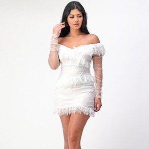 Women's White Lace Mini Dress